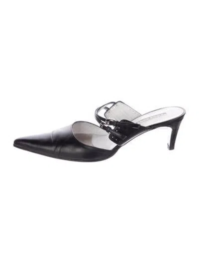 Pre-owned Fratelli Rossetti Leather Mules In Black