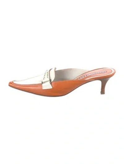 Pre-owned Fratelli Rossetti Leather Mules In Brown