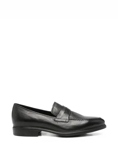 Fratelli Rossetti Leather Penny Loafers In Black