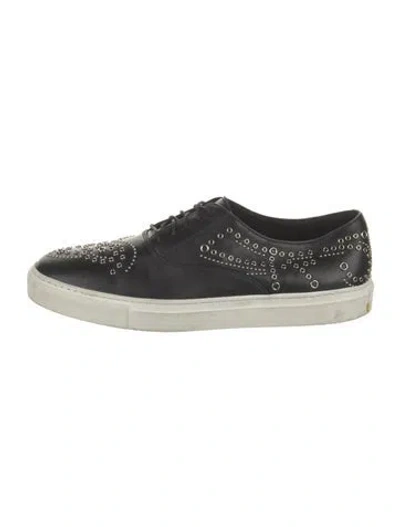 Pre-owned Fratelli Rossetti Leather Printed Sneakers In Black