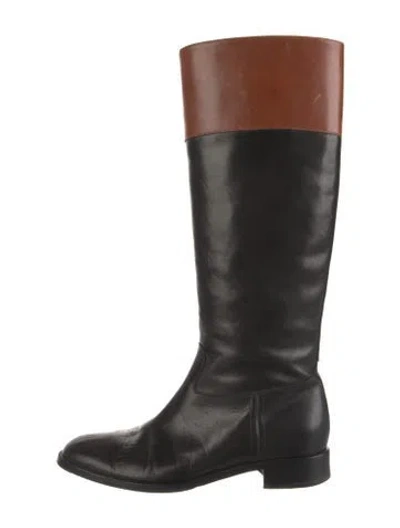 Pre-owned Fratelli Rossetti Leather Riding Boots In Black
