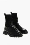 Fratelli Rossetti Leather Sidney Brogue Booties With Suede Sock Detail In Black