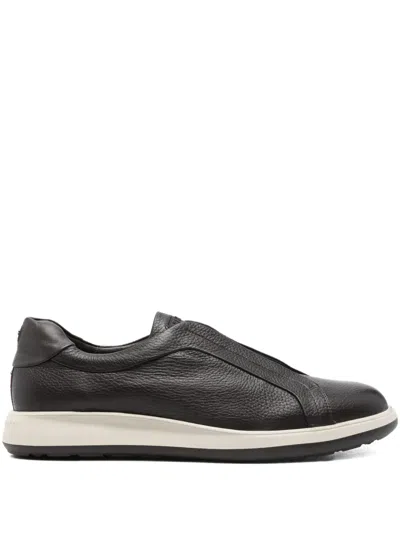 Fratelli Rossetti Leather Slip-on Sneakers In Black
