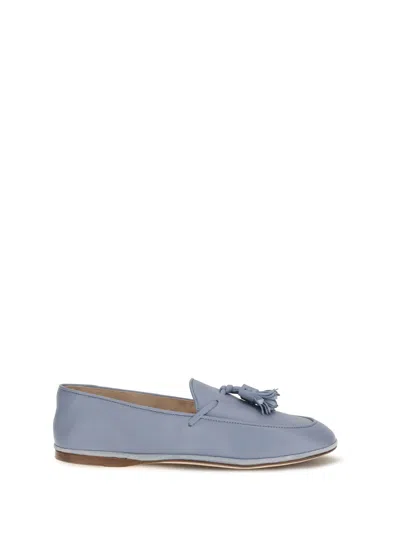 Fratelli Rossetti Leather Tassel Loafer In Azzurro