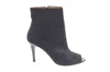 Fratelli Rossetti Metallic Open Toe Pointed Boots In Black Leather In Black