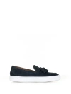 FRATELLI ROSSETTI ONE MOCCASIN IN BLUE SUEDE AND RUBBER SOLE