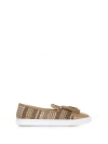 FRATELLI ROSSETTI ONE SLIP-ONS IN WOVEN LEATHER WITH TASSELS