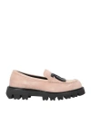 Fratelli Rossetti One Woman Loafers Blush Size 6 Leather In Pink