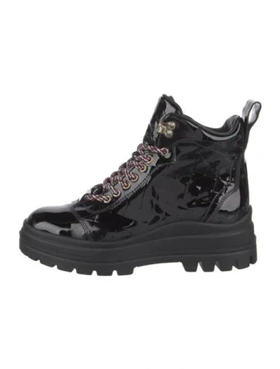 Pre-owned Fratelli Rossetti Patent Leather Combat Boots In Black