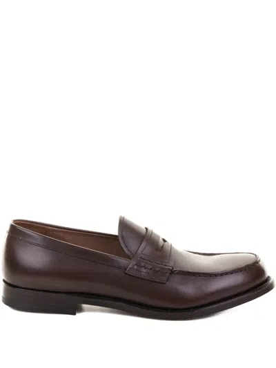 Fratelli Rossetti Penny Slot-detail Leather Loafers In Brown