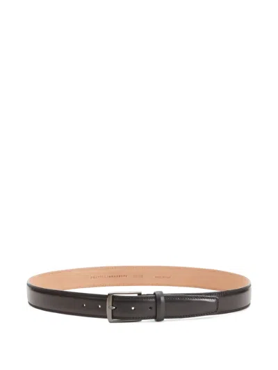 Fratelli Rossetti Stitched Leather Belt In Black