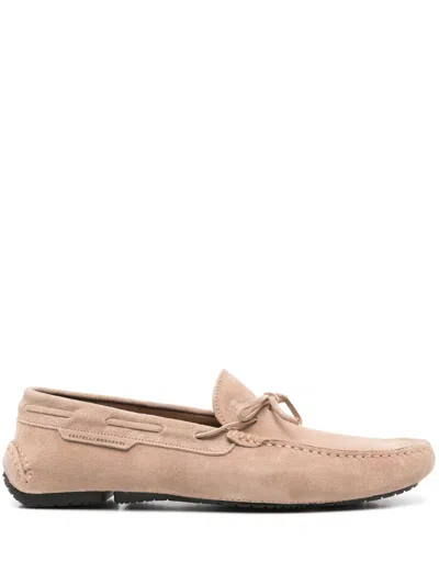 Fratelli Rossetti Suede Boat Shoes In Neutrals