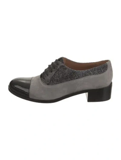 Pre-owned Fratelli Rossetti Suede Colorblock Pattern Oxfords In Gray
