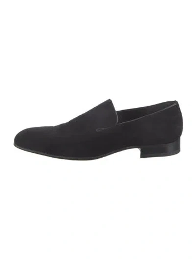 Pre-owned Fratelli Rossetti Suede Dress Loafers In Black
