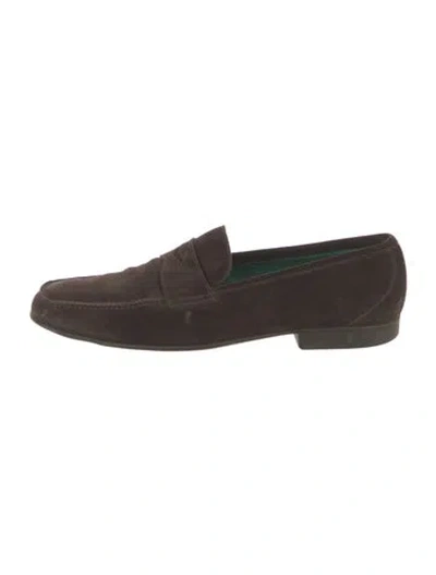Pre-owned Fratelli Rossetti Suede Dress Loafers In Brown
