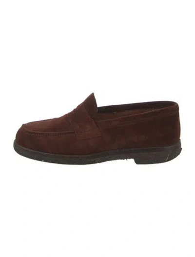 Pre-owned Fratelli Rossetti Suede Dress Loafers In Brown