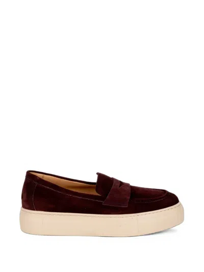 Fratelli Rossetti Suede Flatform Sneakers In Burgundy