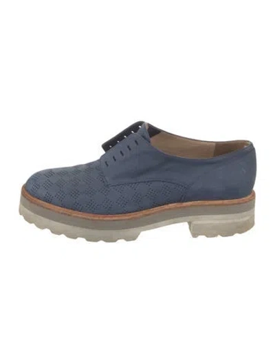 Pre-owned Fratelli Rossetti Suede Oxfords In Blue