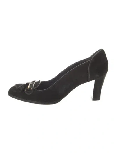 Pre-owned Fratelli Rossetti Suede Pumps In Black