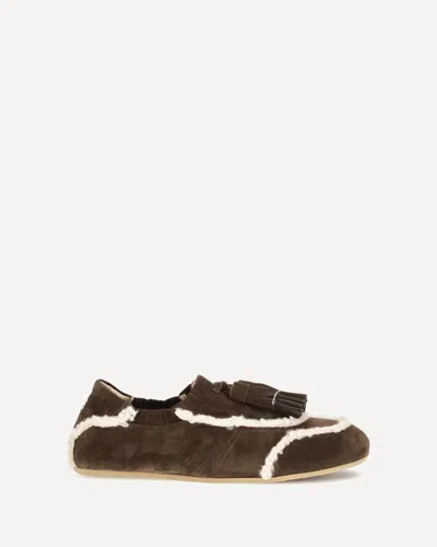 Fratelli Rossetti Suede Slip-on Loafers With Tassel In Brown