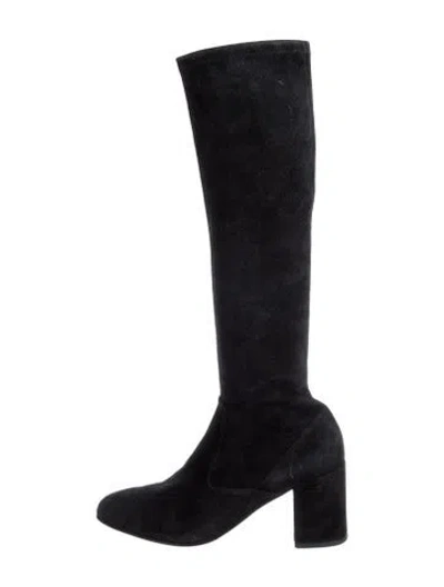 Pre-owned Fratelli Rossetti Suede Sock Boots In Black