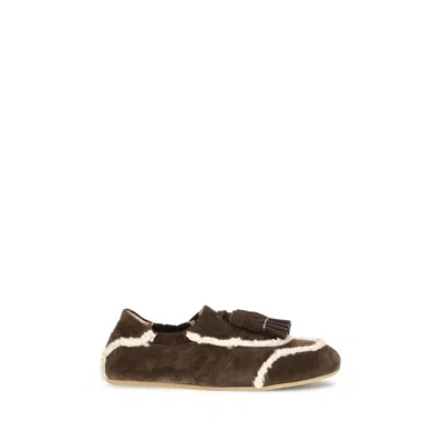Fratelli Rossetti Suede Tassel Flat In Brown