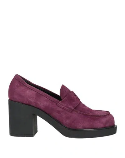 Fratelli Rossetti Woman Loafers Mauve Size 8.5 Leather In Purple