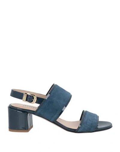 Fratelli Rossetti Woman Sandals Slate Blue Size 8 Leather