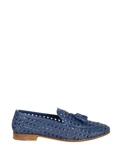 Fratelli Rossetti Woven Tassel Loafers In Blue