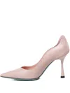 Fratelli Russo 100mm Wavy-instep Pointed Pumps In Pink