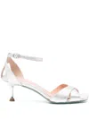 Fratelli Russo 60mm Benny Sandals In Silver