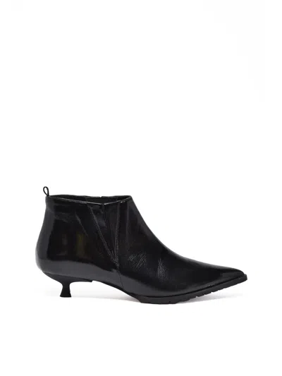 Fratelli Russo Black Patent Leather Pointed Ankle Boots
