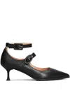 Fratelli Russo Leather Heeled Pumps In Black