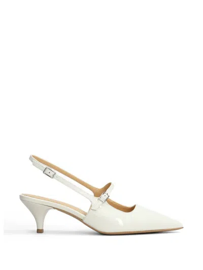 Fratelli Russo Patent-finish Slingback Pumps In White