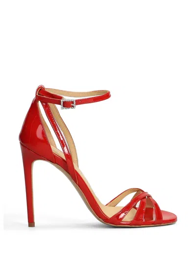 Fratelli Russo Patent-leather Crossover-strap Sandals In Red
