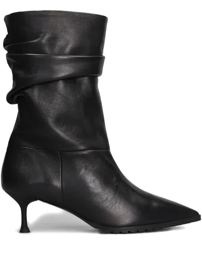 Fratelli Russo Ruched Boots In Black