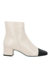 Fratelli Russo Woman Ankle Boots Ivory Size 8 Leather In White