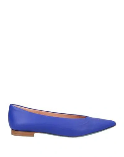 Fratelli Russo Woman Ballet Flats Bright Blue Size 6 Leather