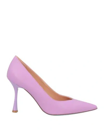 Fratelli Russo Woman Pumps Pink Size 10 Leather In Purple