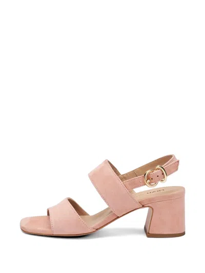 Frau Block-heel Suede Sandals In Pink