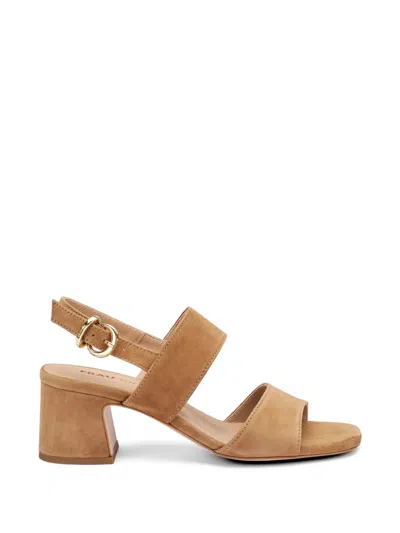 Frau Block-heel Suede Sandals In Brown