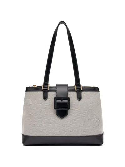 Frau Buckle Tote Bag In White
