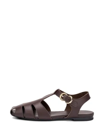 Frau Buckled Fisherman Sandals In Brown