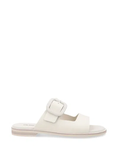 Frau Buckled Leather Sandals In Neutral