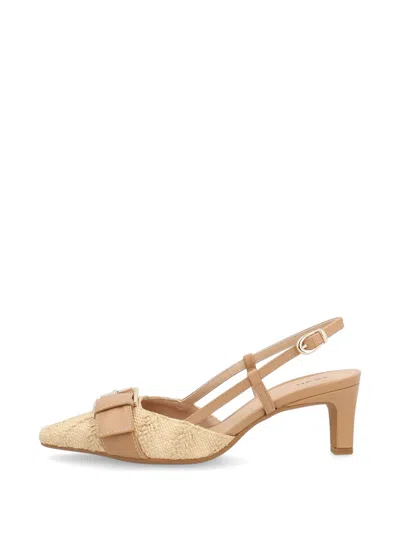Frau Buckle-detail Raffia Pumps In Neutral