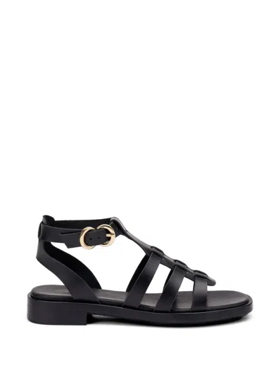 Frau Cage Leather Sandals In Black