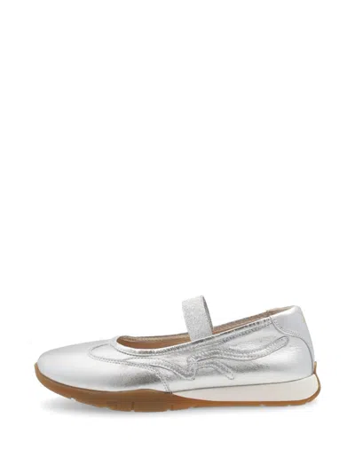 Frau Cross Hybrid Ballet Flats In Metallic