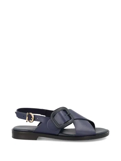 Frau Crossover-strap Buckled Sandals In Blue