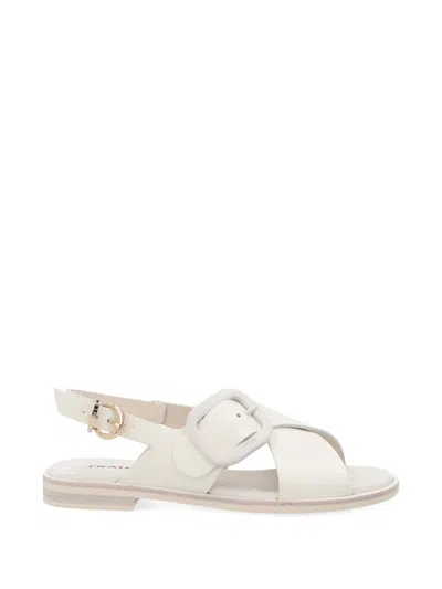 Frau Crossover-strap Buckle-detail Sandals In Neutral