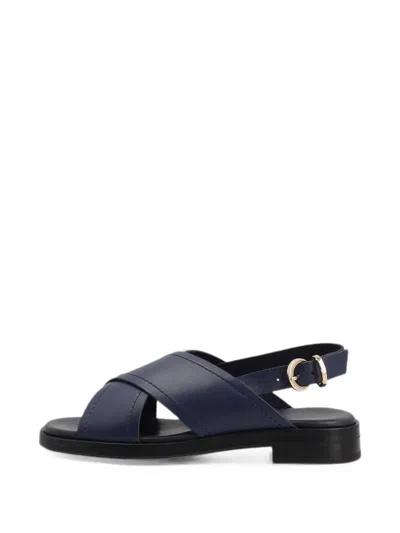 Frau Crossover-strap Sandals In Blue